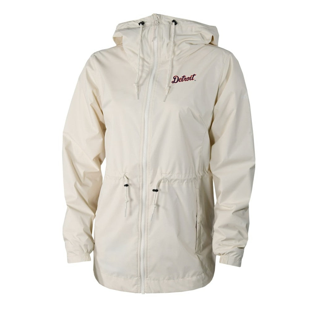 Detroit Tigers Women's Lily Park Full-Zip Rain Jacket Cream | Columbia