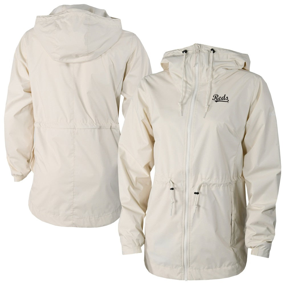 Cincinnati Reds Women's Lily Park Full-Zip Rain Jacket Cream | Columbia