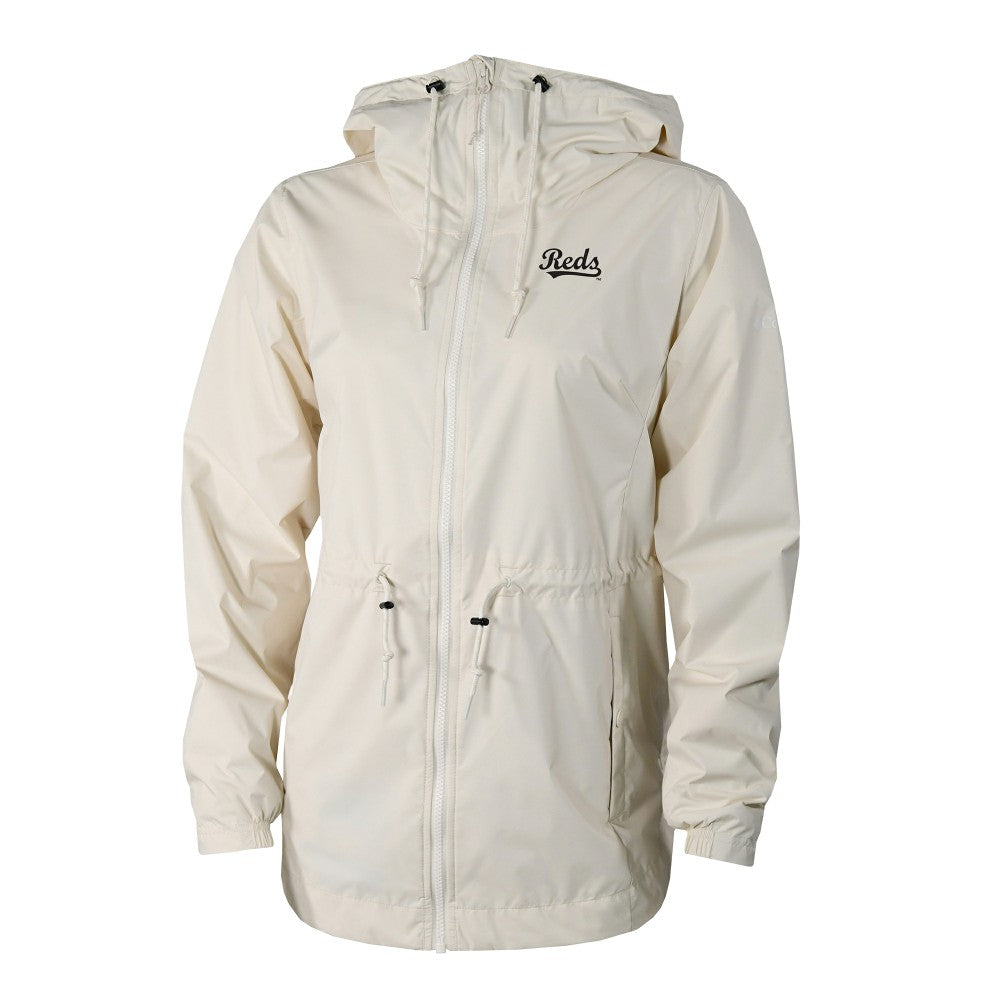 Cincinnati Reds Women's Lily Park Full-Zip Rain Jacket Cream | Columbia