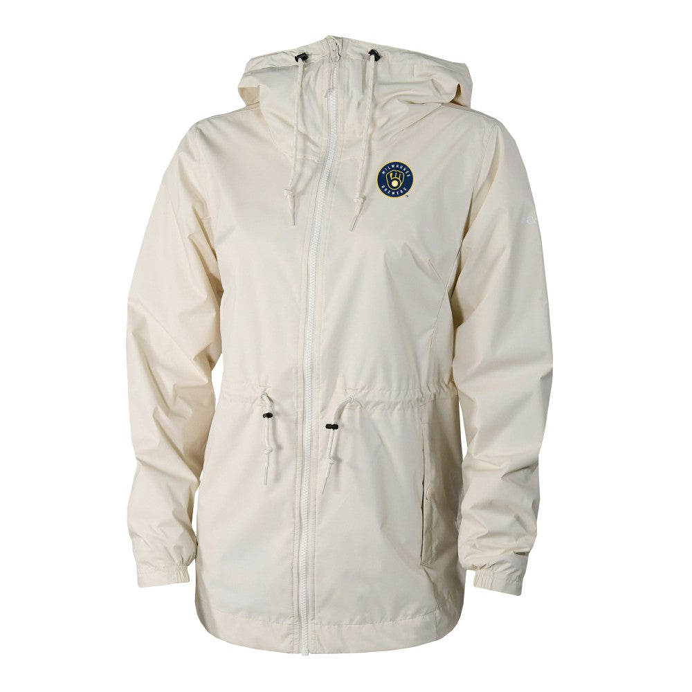 Milwaukee Brewers Women's Lily Park Full-Zip Rain Jacket Cream | Columbia