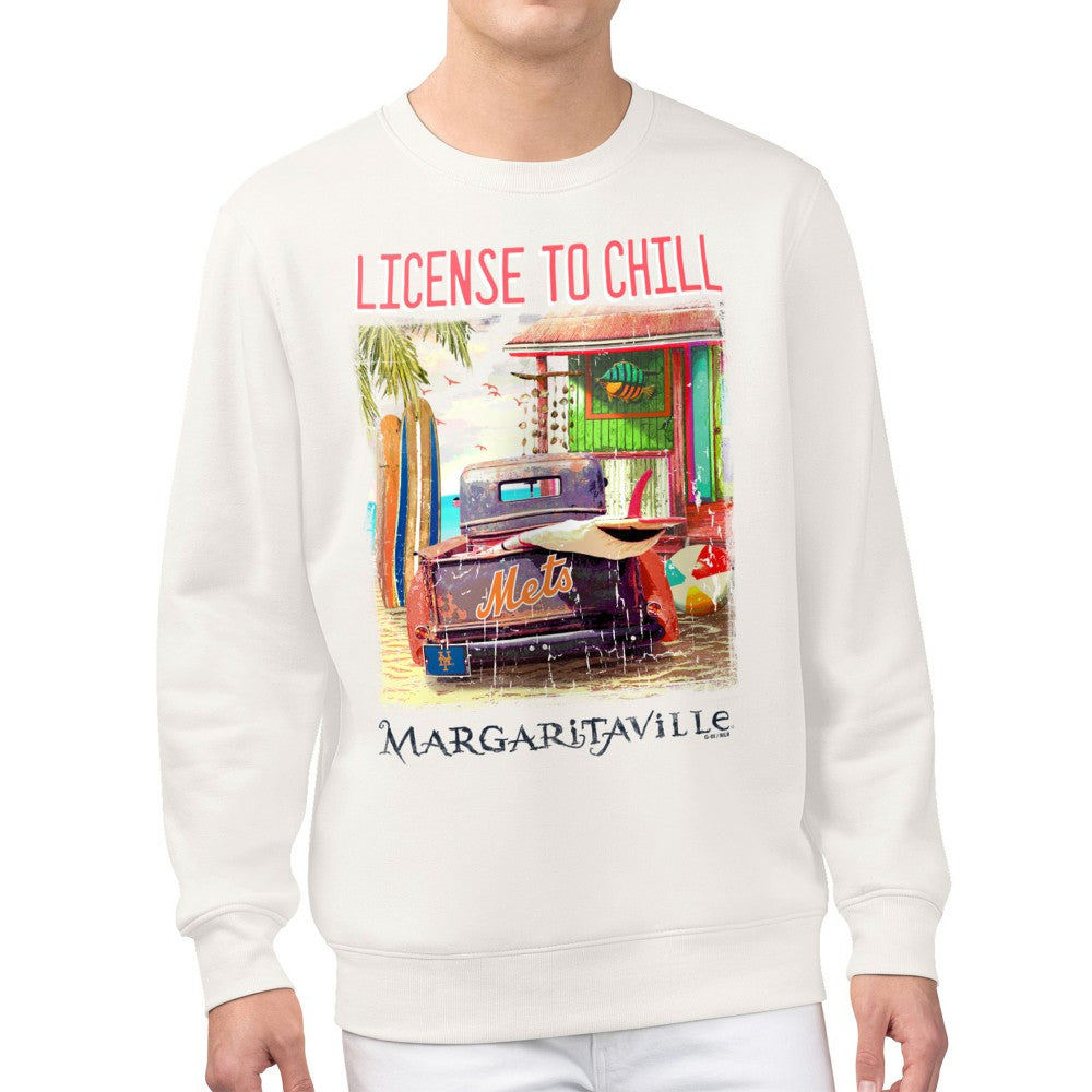 New York Mets Margaritaville License to Chill Fleece Sweatshirt Cream