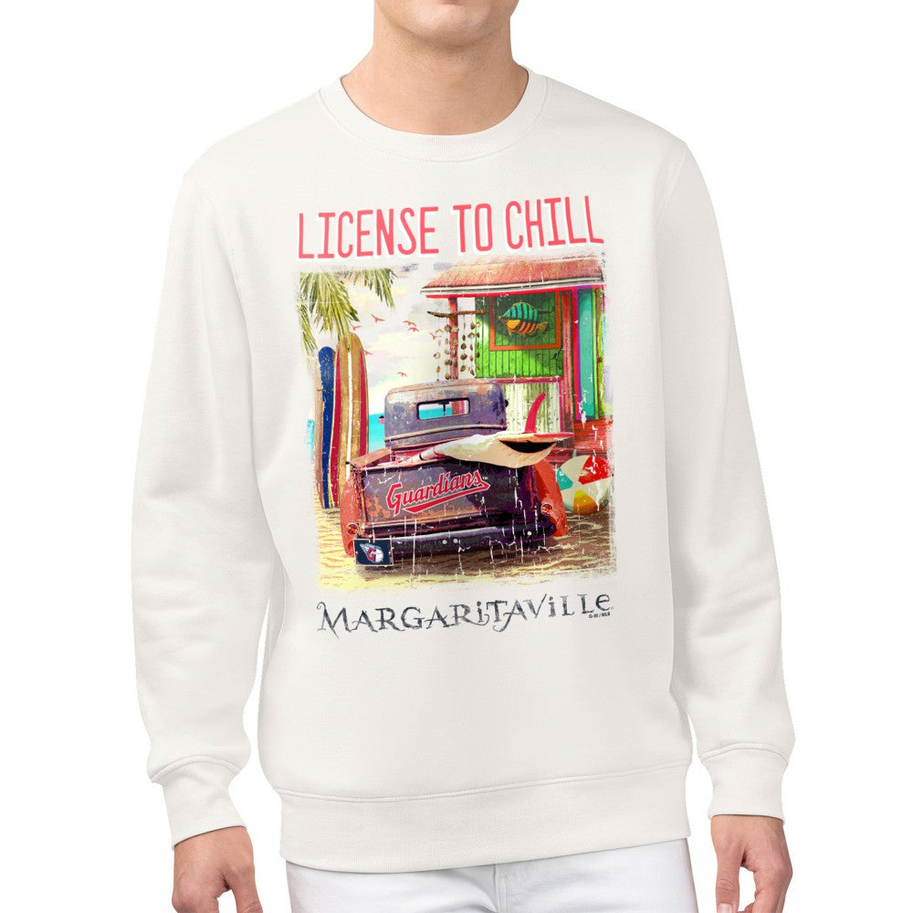 Cleveland Guardians Margaritaville License to Chill Fleece Sweatshirt Cream
