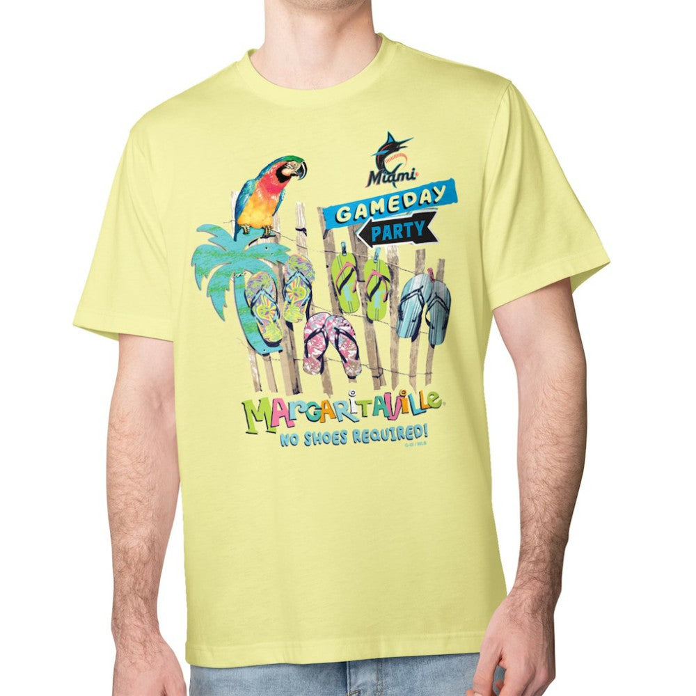 Miami Marlins Margaritaville Gameday Party T-Shirt Yellow