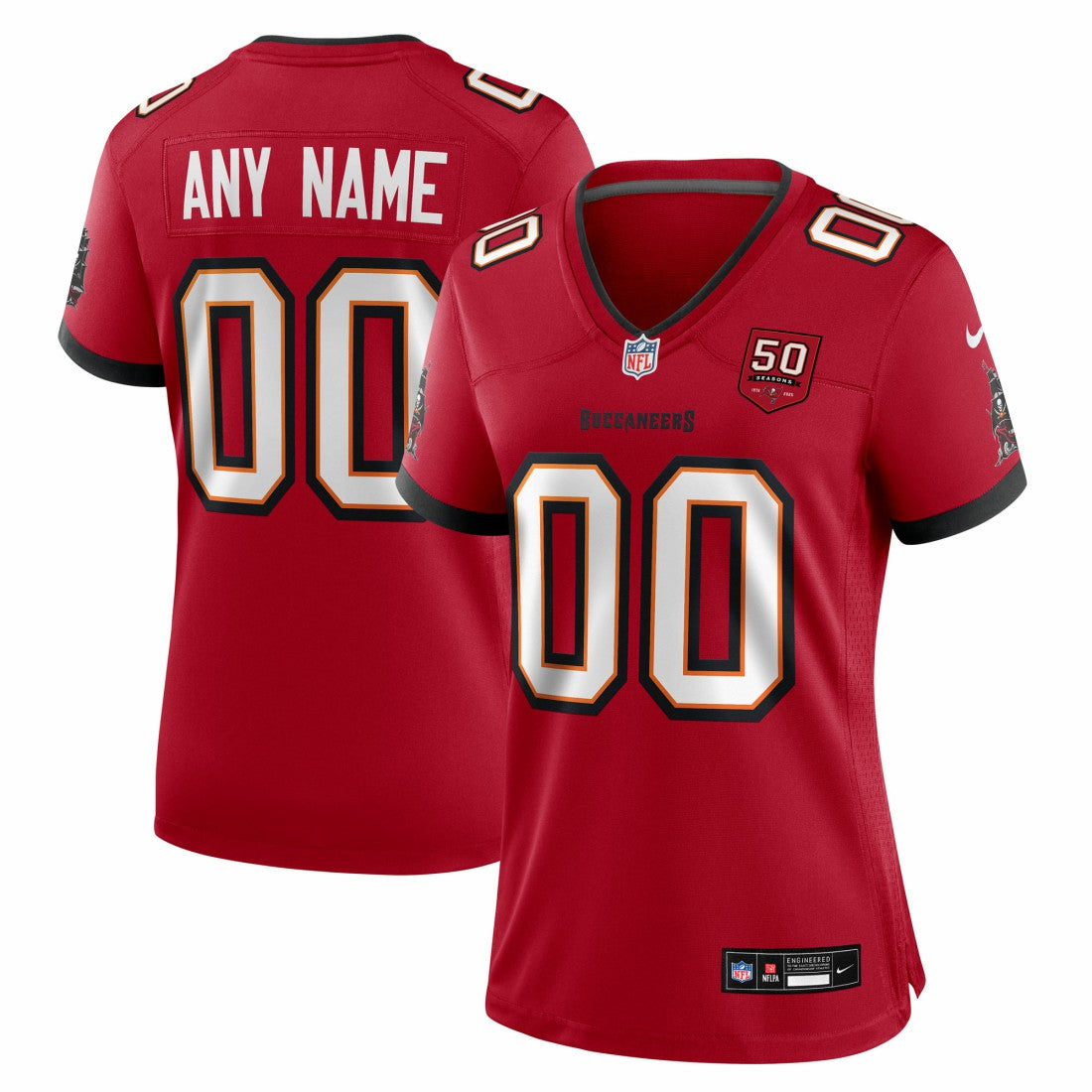 Tampa Bay Buccaneers Women's 50th Season Custom Game Jersey - Red