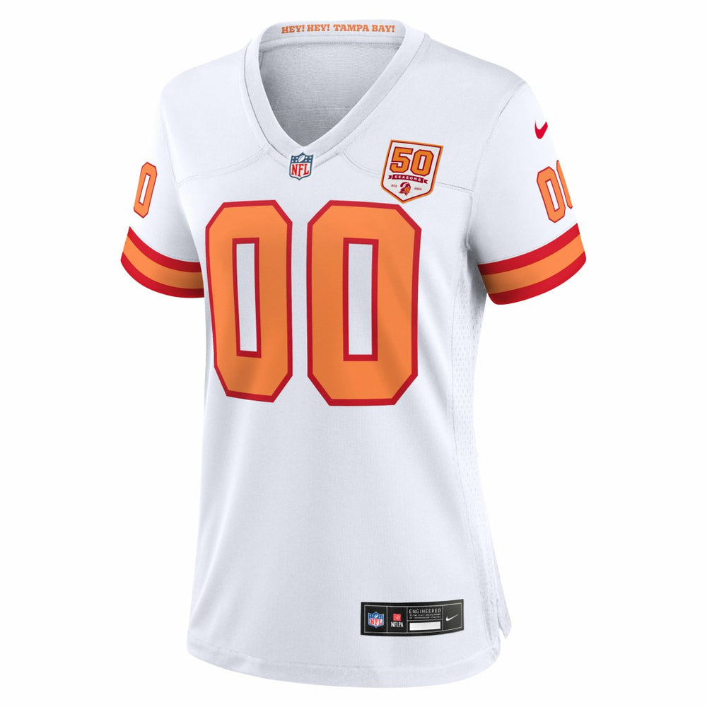 76 Tampa Bay Buccaneers Women's 50th Season Alternate Custom Game Jersey - White