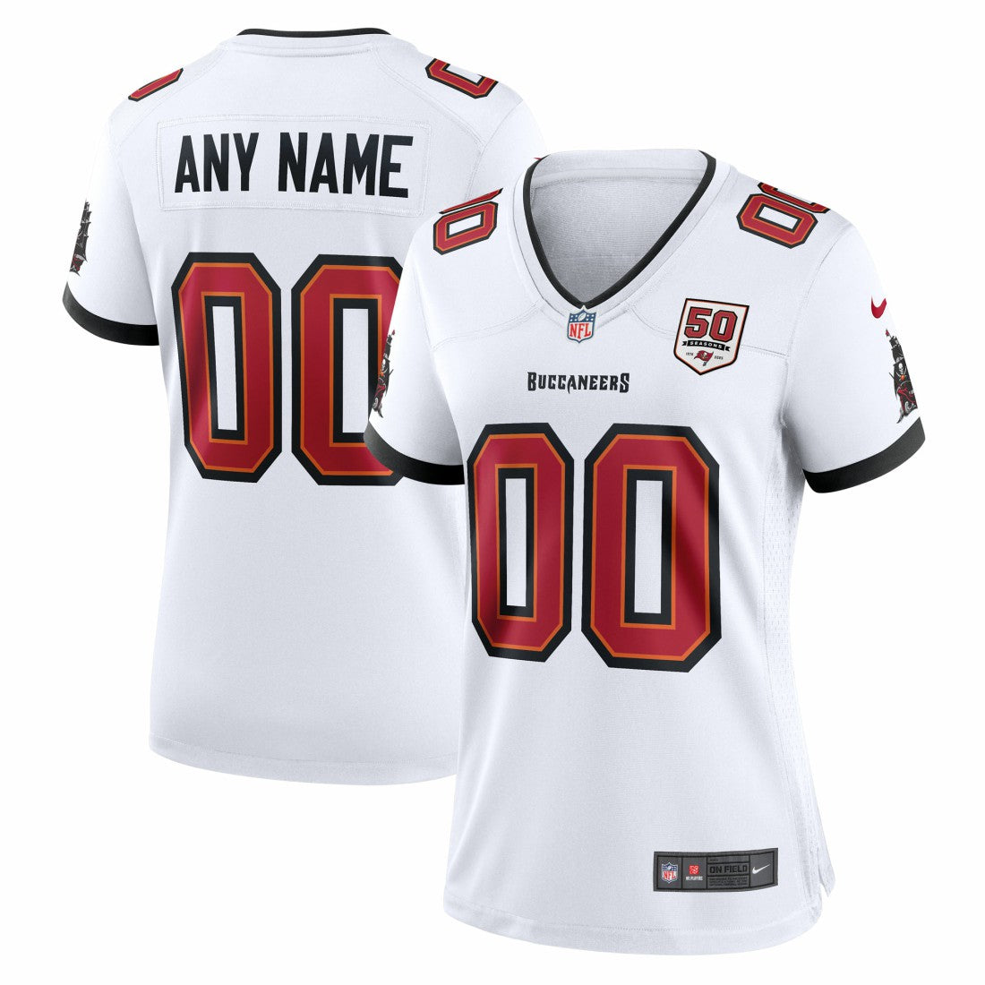 Tampa Bay Buccaneers Women's 50th Season Custom Game Jersey - White