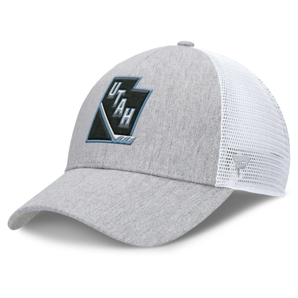 Utah Mammoth Fanatics Utah Badge Trucker Adjustable Hat Gray/White