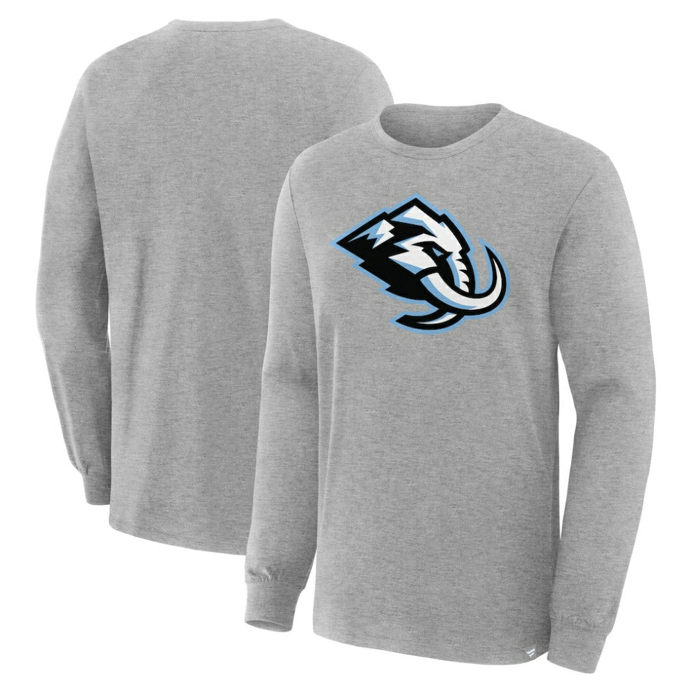 Utah Mammoth Fanatics Primary Logo Legacy Long Sleeve T-Shirt Heather Gray