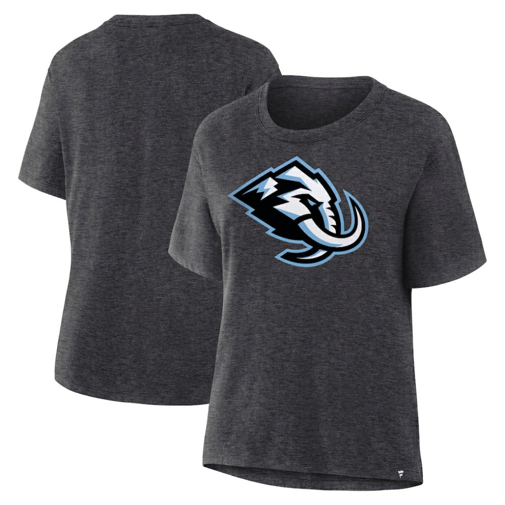 Utah Mammoth Fanatics Women's Primary Logo Legacy T-Shirt Heather Charcoal
