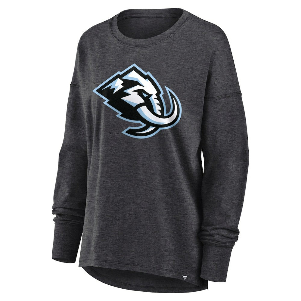Utah Mammoth Fanatics Women's Primary Logo Legacy Long Sleeve T-Shirt Heather Charcoal