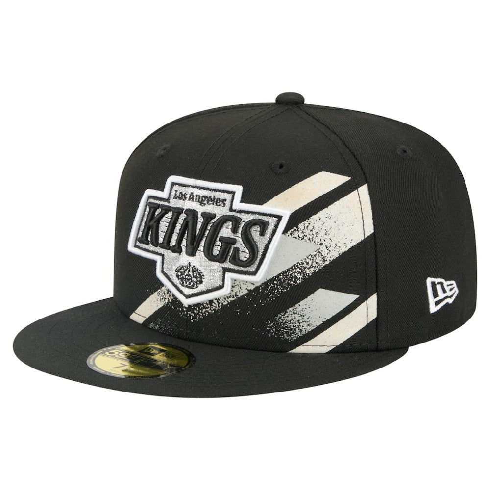 Los Angeles Kings New Era Faded Lines 59FIFTY Fitted Hat Black