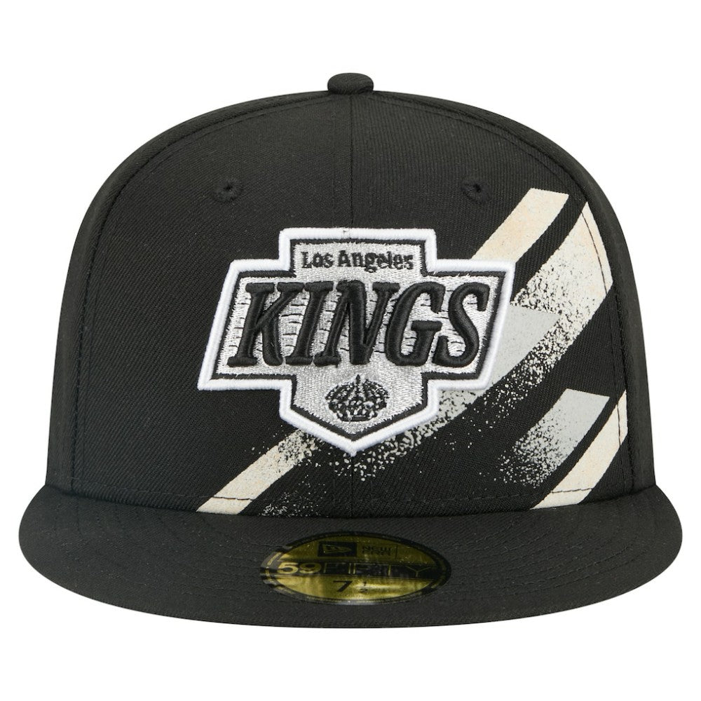 Los Angeles Kings New Era Faded Lines 59FIFTY Fitted Hat Black