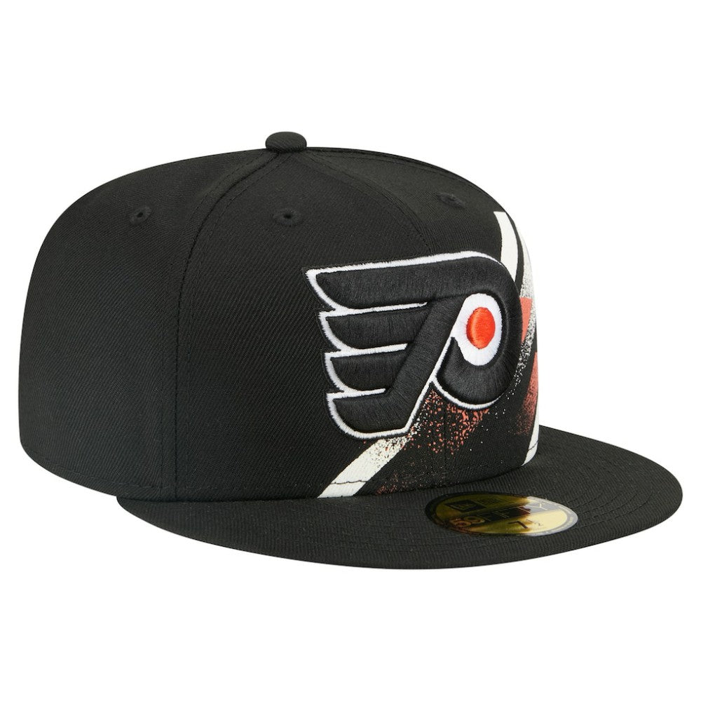 Philadelphia Flyers New Era Faded Lines 59FIFTY Fitted Hat Black