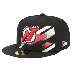 New Jersey Devils New Era Faded Lines 59FIFTY Fitted Hat Black