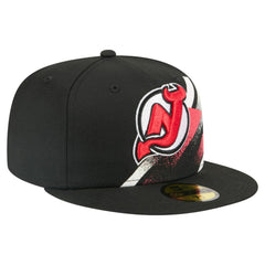 New Jersey Devils New Era Faded Lines 59FIFTY Fitted Hat Black