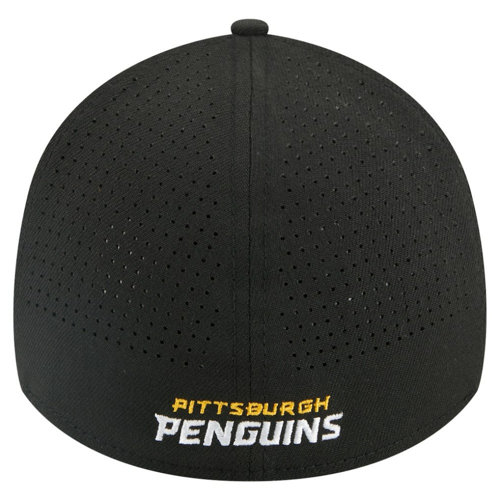 Pittsburgh Penguins New Era 39THIRTY A-Frame Perforated Flex Hat Black