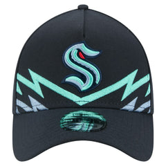 Seattle Kraken New Era Zig Zag 39THIRTY A-Frame Perforated Flex Hat Deep Sea Blue