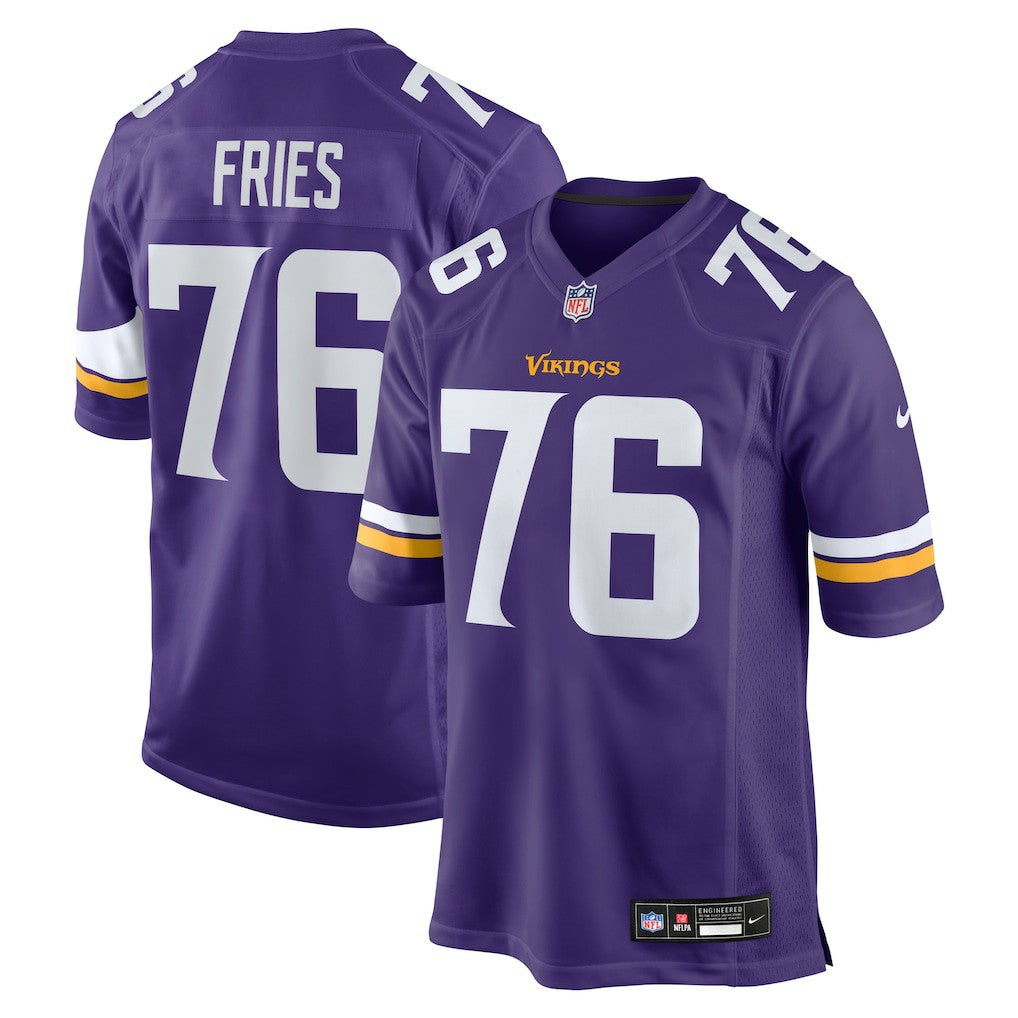 Will Fries Minnesota Vikings Team Game Jersey - Purple