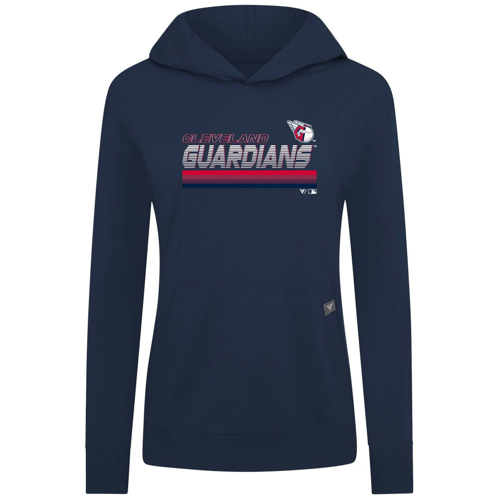 Cleveland Guardians Levelwear Women's Relay Breaker Pullover Hoodie Navy