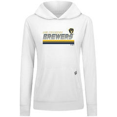 Milwaukee Brewers Levelwear Women's Relay Breaker Pullover Hoodie White
