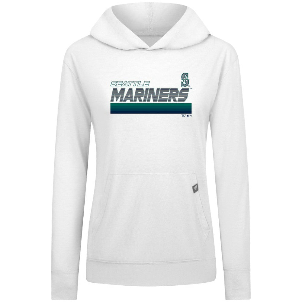 Seattle Mariners Levelwear Women's Relay Breaker Pullover Hoodie White