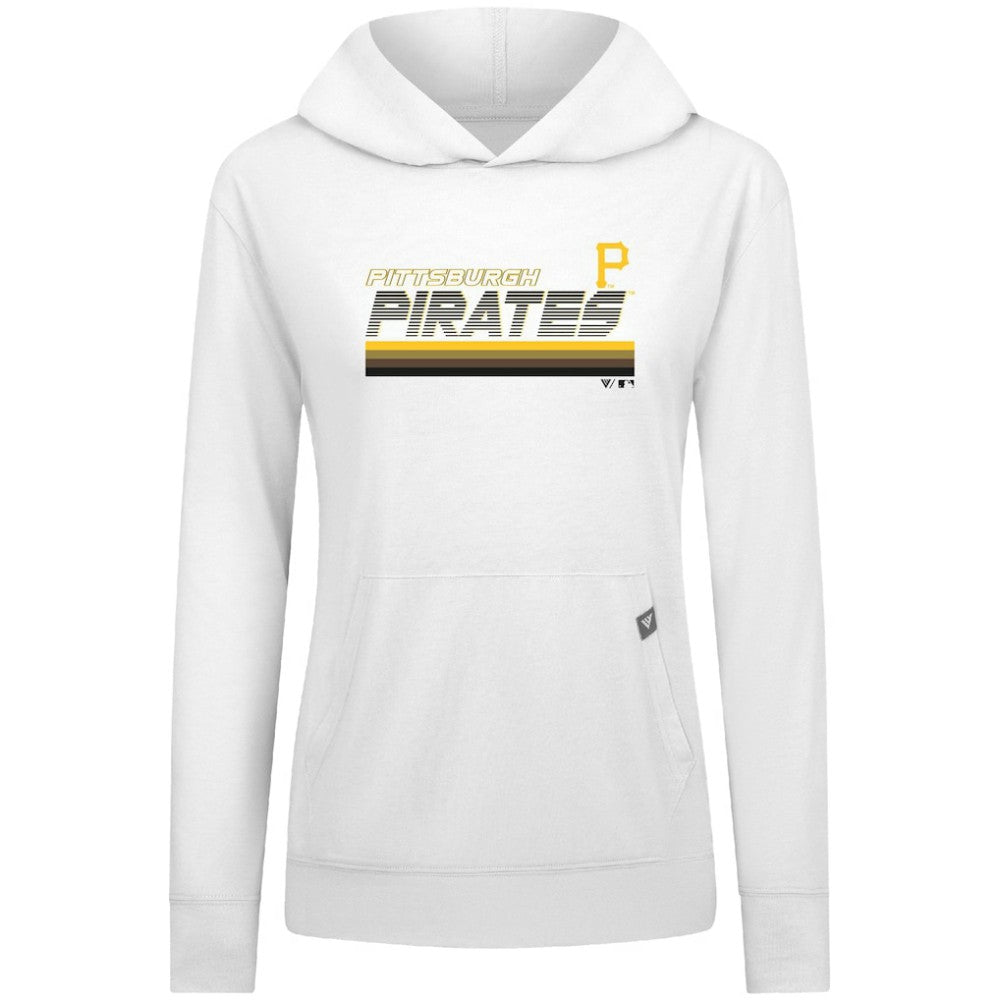 Pittsburgh Pirates Levelwear Women's Relay Breaker Pullover Hoodie White