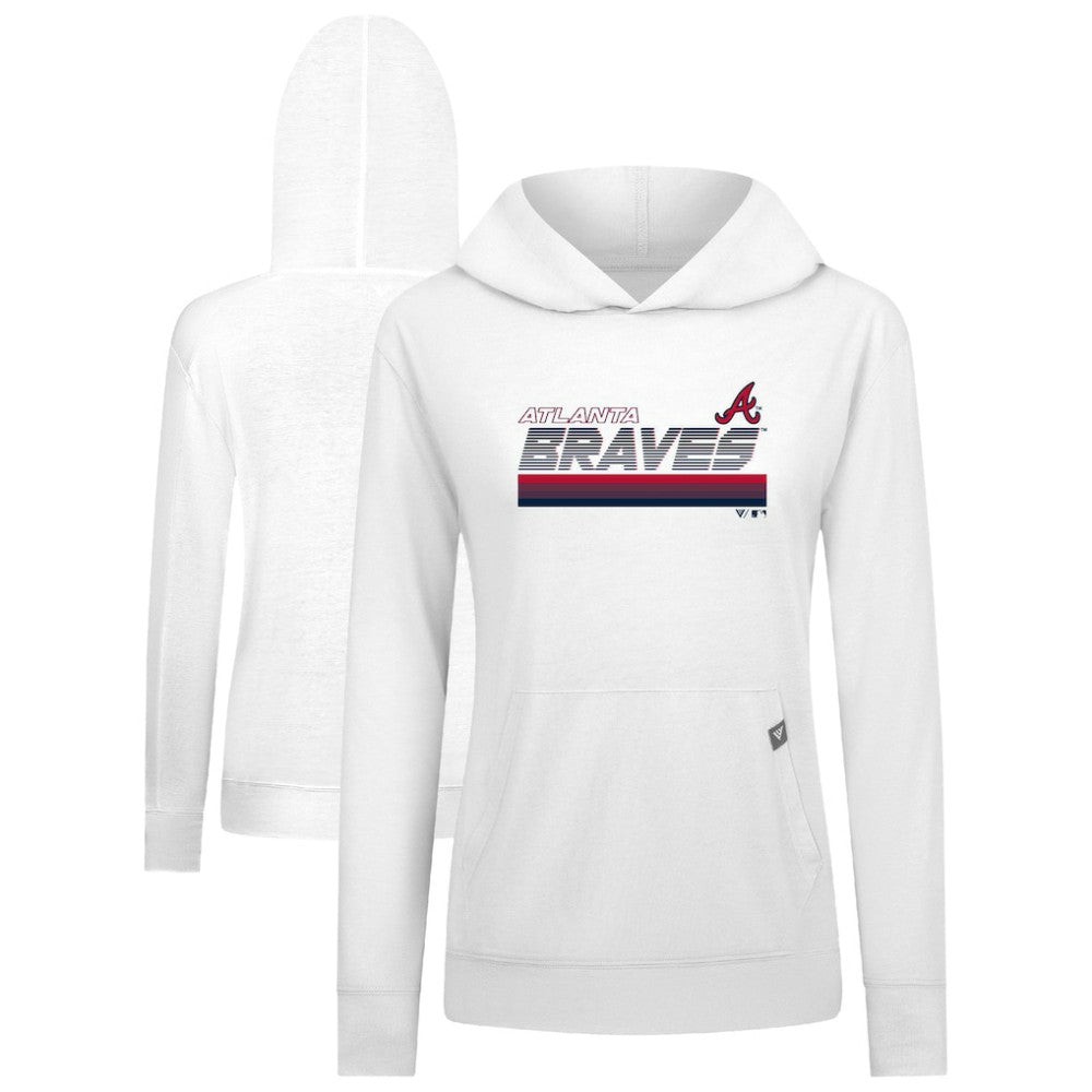 Atlanta Braves Levelwear Women's Relay Breaker Pullover Hoodie White