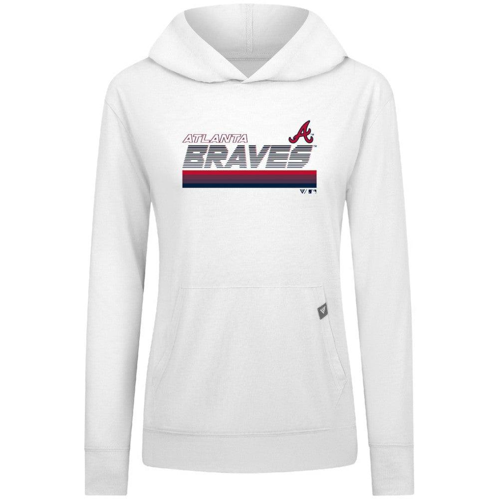 Atlanta Braves Levelwear Women's Relay Breaker Pullover Hoodie White
