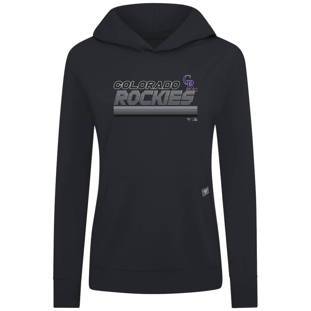 Colorado Rockies Levelwear Women's Relay Breaker Pullover Hoodie Black