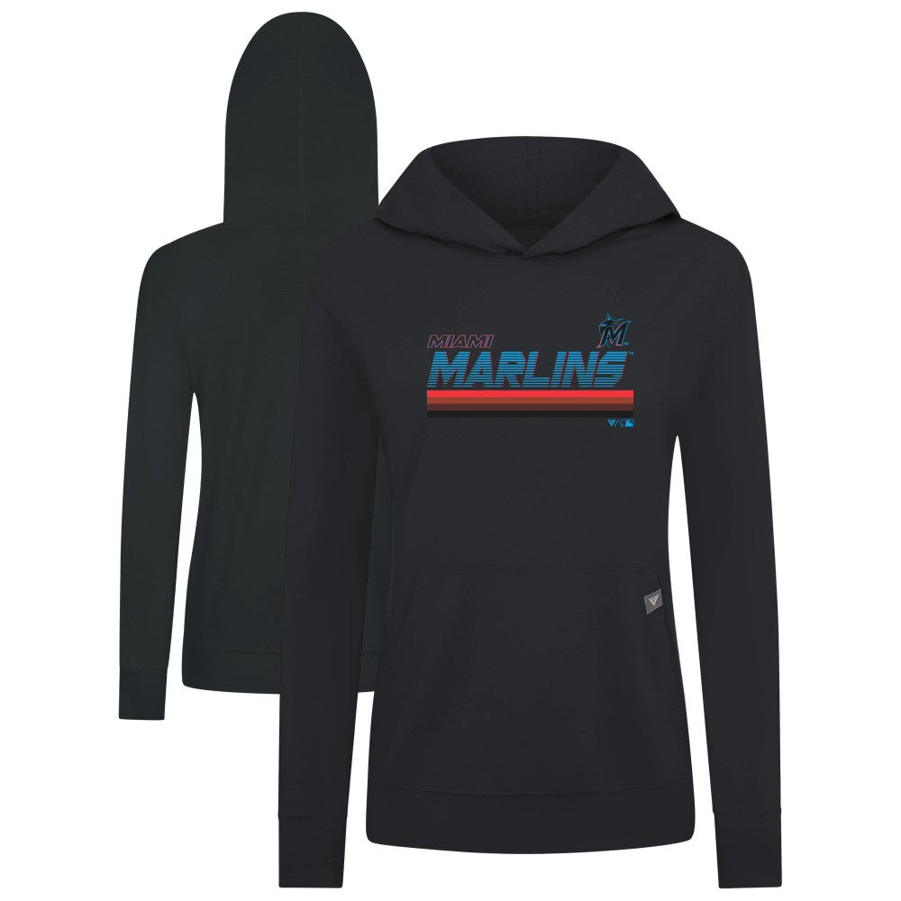 Miami Marlins Levelwear Women's Relay Breaker Pullover Hoodie Black