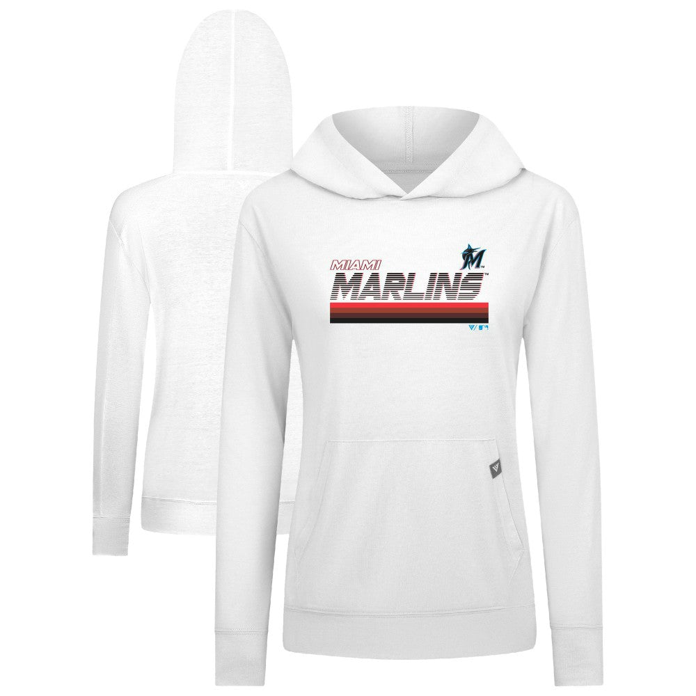 Miami Marlins Levelwear Women's Relay Breaker Pullover Hoodie White