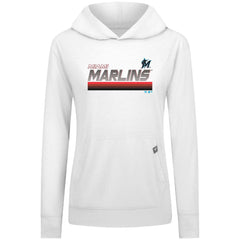 Miami Marlins Levelwear Women's Relay Breaker Pullover Hoodie White