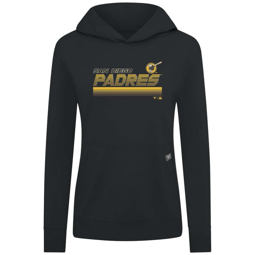 San Diego Padres Levelwear Women's Relay Breaker Pullover Hoodie Black