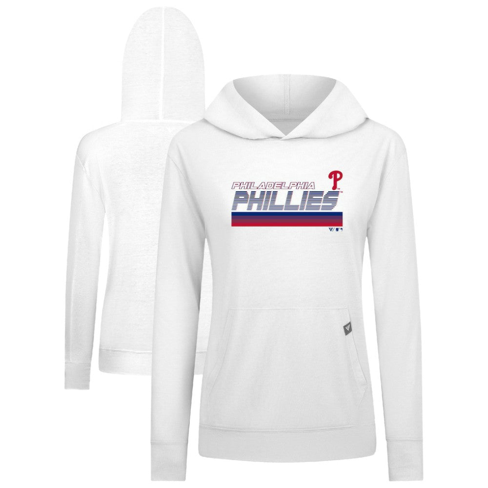 Philadelphia Phillies Levelwear Women's Relay Breaker Pullover Hoodie White