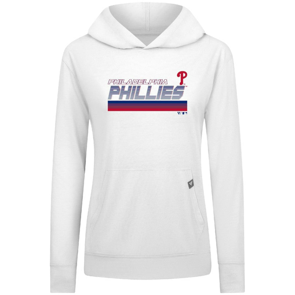 Philadelphia Phillies Levelwear Women's Relay Breaker Pullover Hoodie White