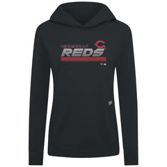 Cincinnati Reds Levelwear Women's Relay Breaker Pullover Hoodie Black
