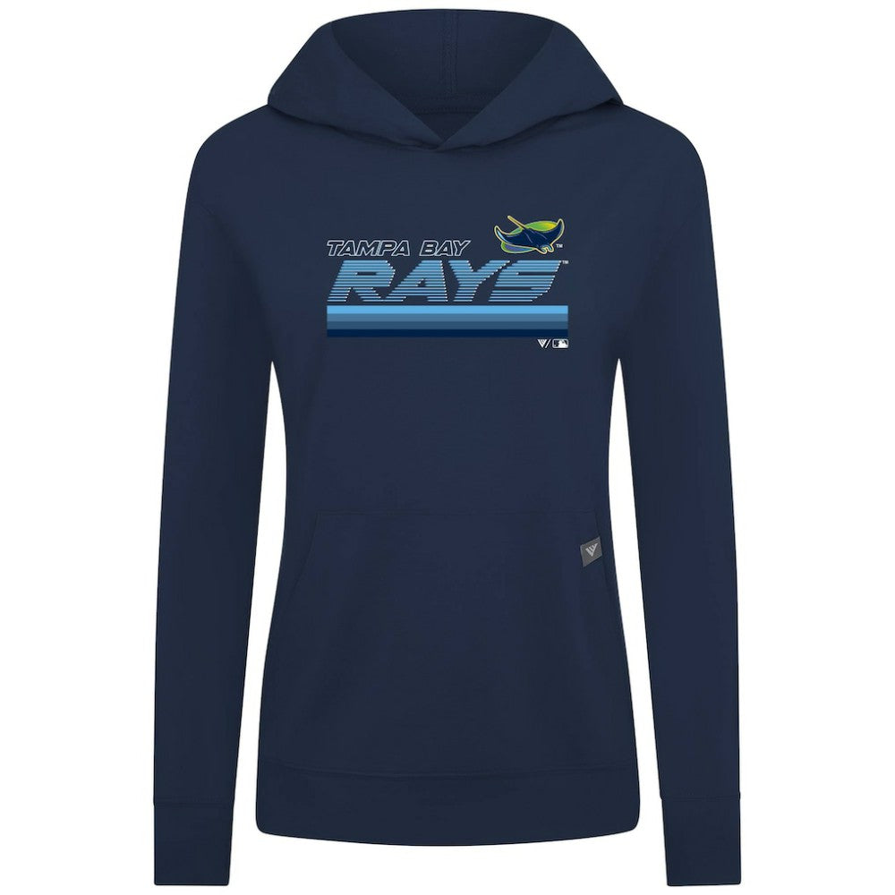 Tampa Bay Rays Levelwear Women's Relay Breaker Pullover Hoodie Navy