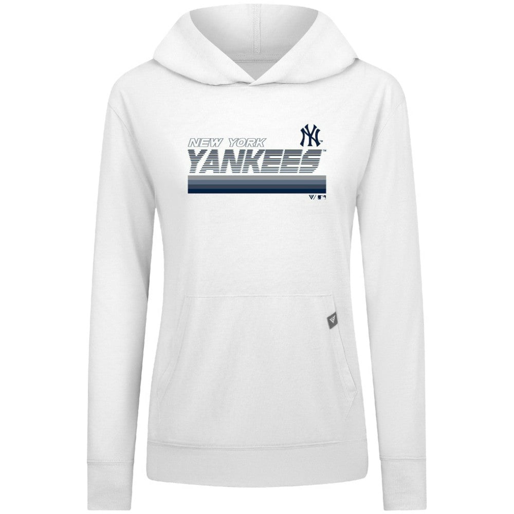 New York Yankees Levelwear Women's Relay Breaker Pullover Hoodie White