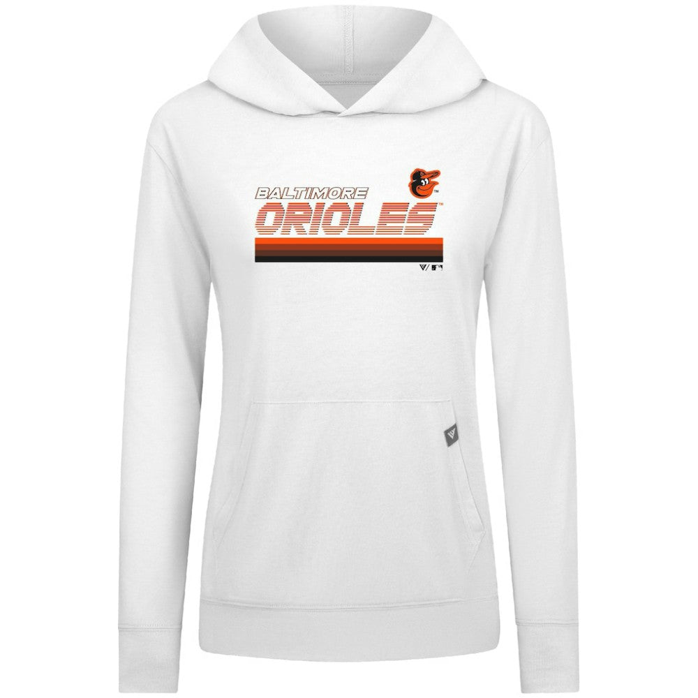 Baltimore Orioles Levelwear Women's Relay Breaker Pullover Hoodie White