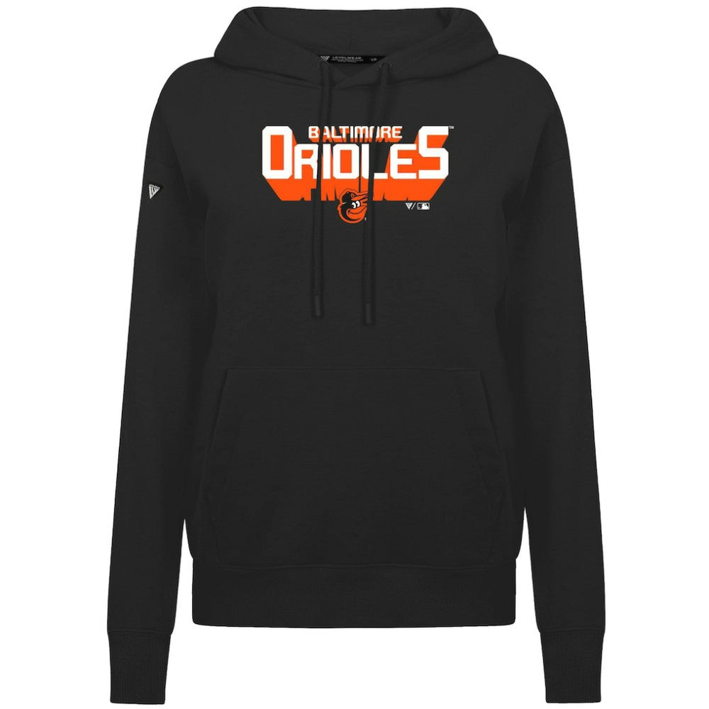 Baltimore Orioles Levelwear Women's Adorn Retro 3D Pullover Hoodie Black