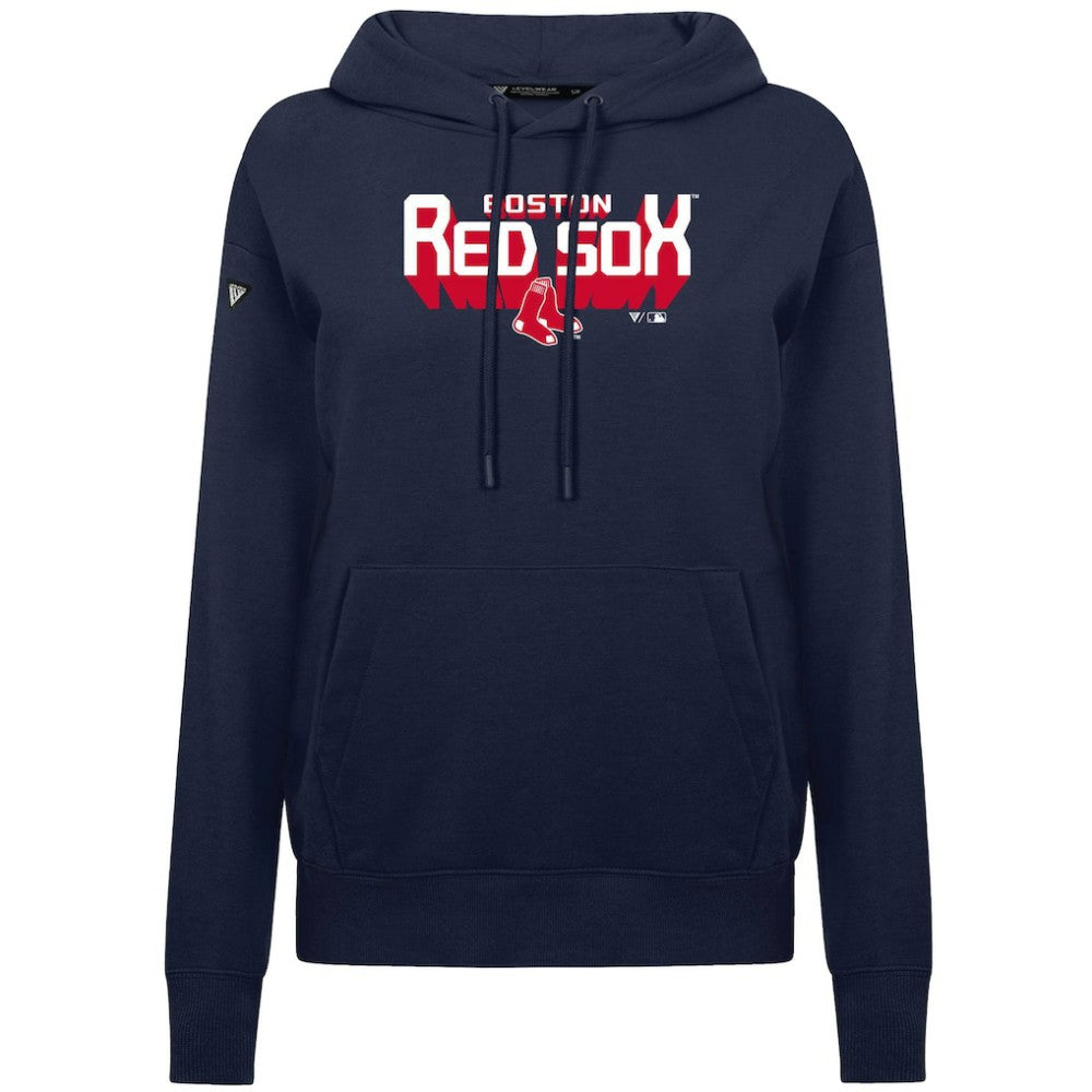 Boston Red Sox Levelwear Women's Adorn Retro 3D Pullover Hoodie Navy