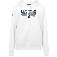 New York Yankees Levelwear Women's Adorn Retro 3D Pullover Hoodie White