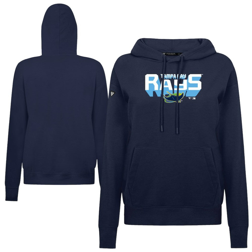 Tampa Bay Rays Levelwear Women's Adorn Retro 3D Pullover Hoodie Navy