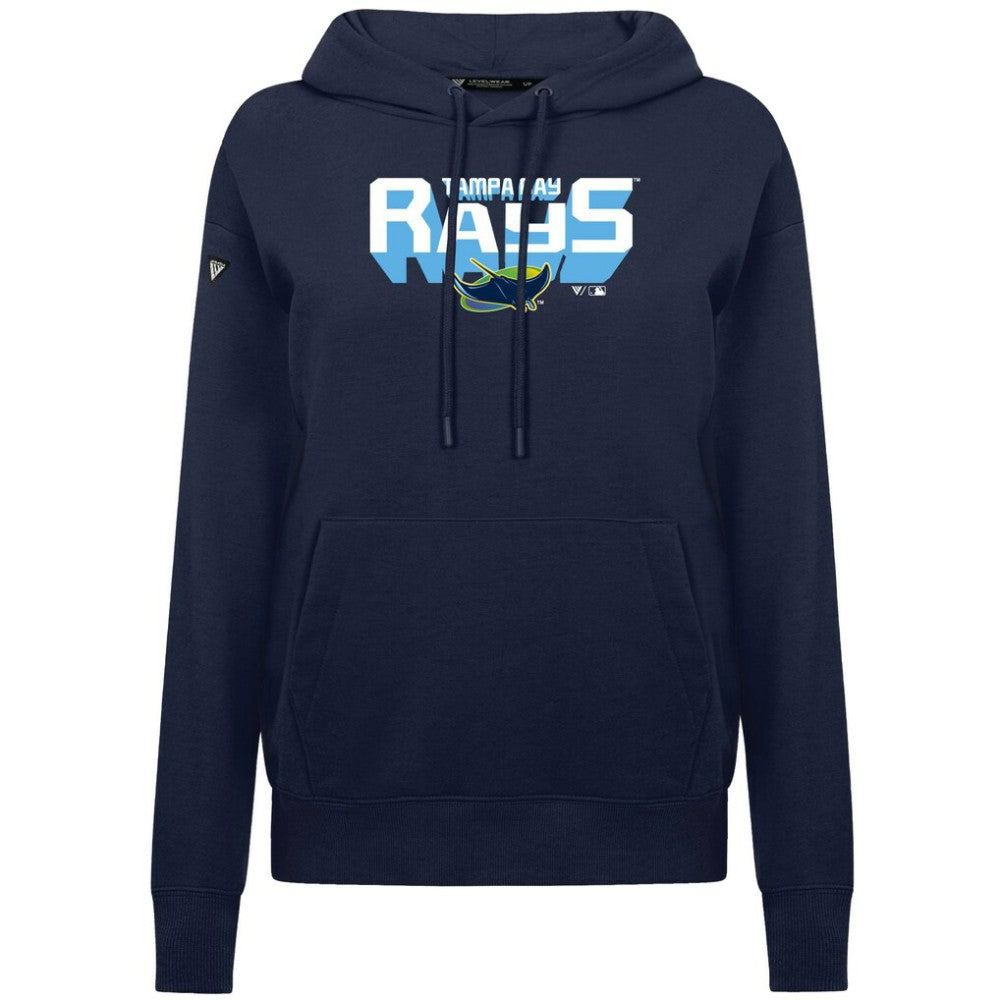 Tampa Bay Rays Levelwear Women's Adorn Retro 3D Pullover Hoodie Navy