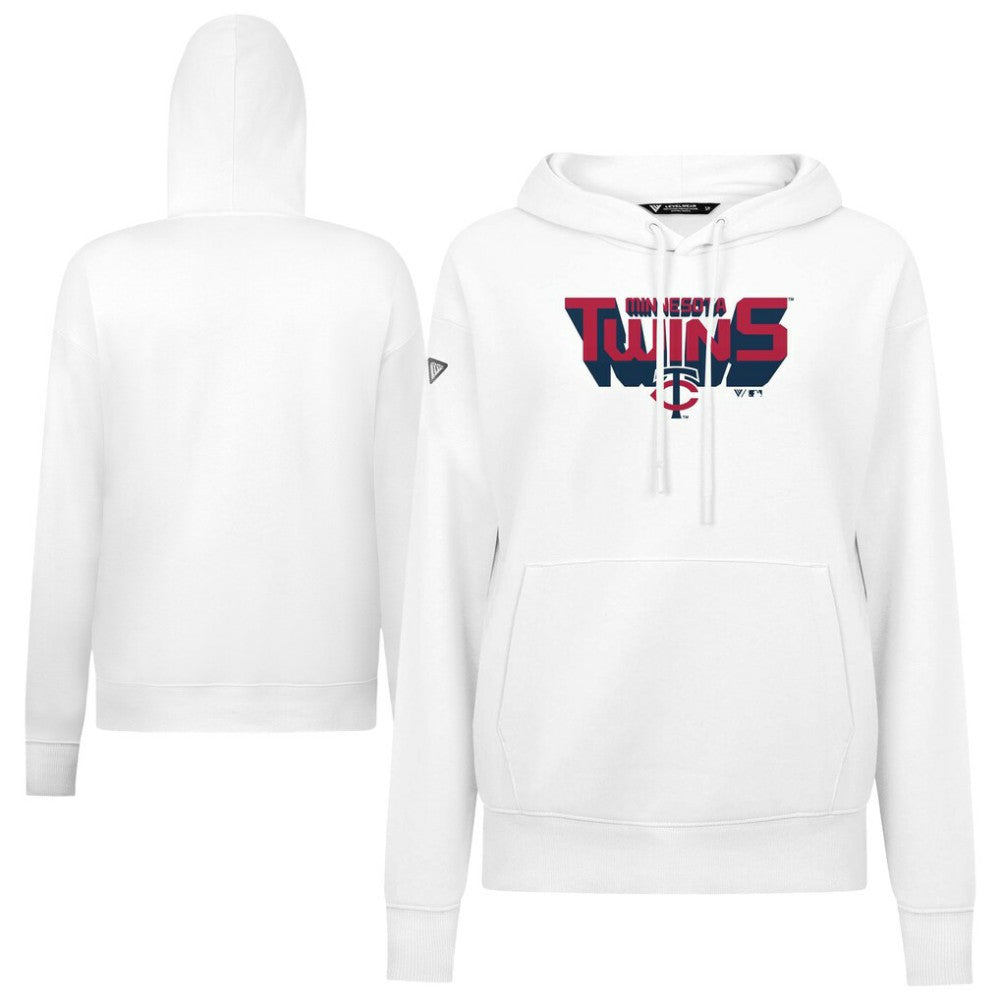 Minnesota Twins Levelwear Women's Adorn Retro 3D Pullover Hoodie White