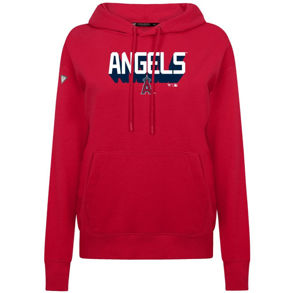 Los Angeles Angels Levelwear Women's Adorn Retro 3D Pullover Hoodie Red