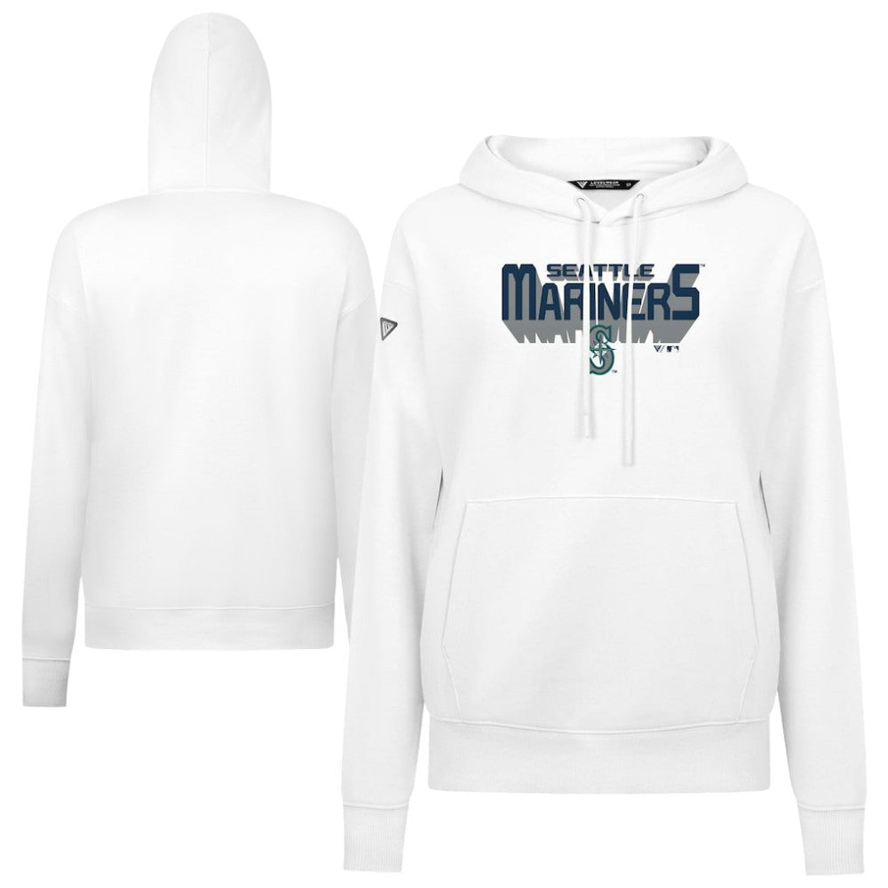 Seattle Mariners Levelwear Women's Adorn Retro 3D Pullover Hoodie White