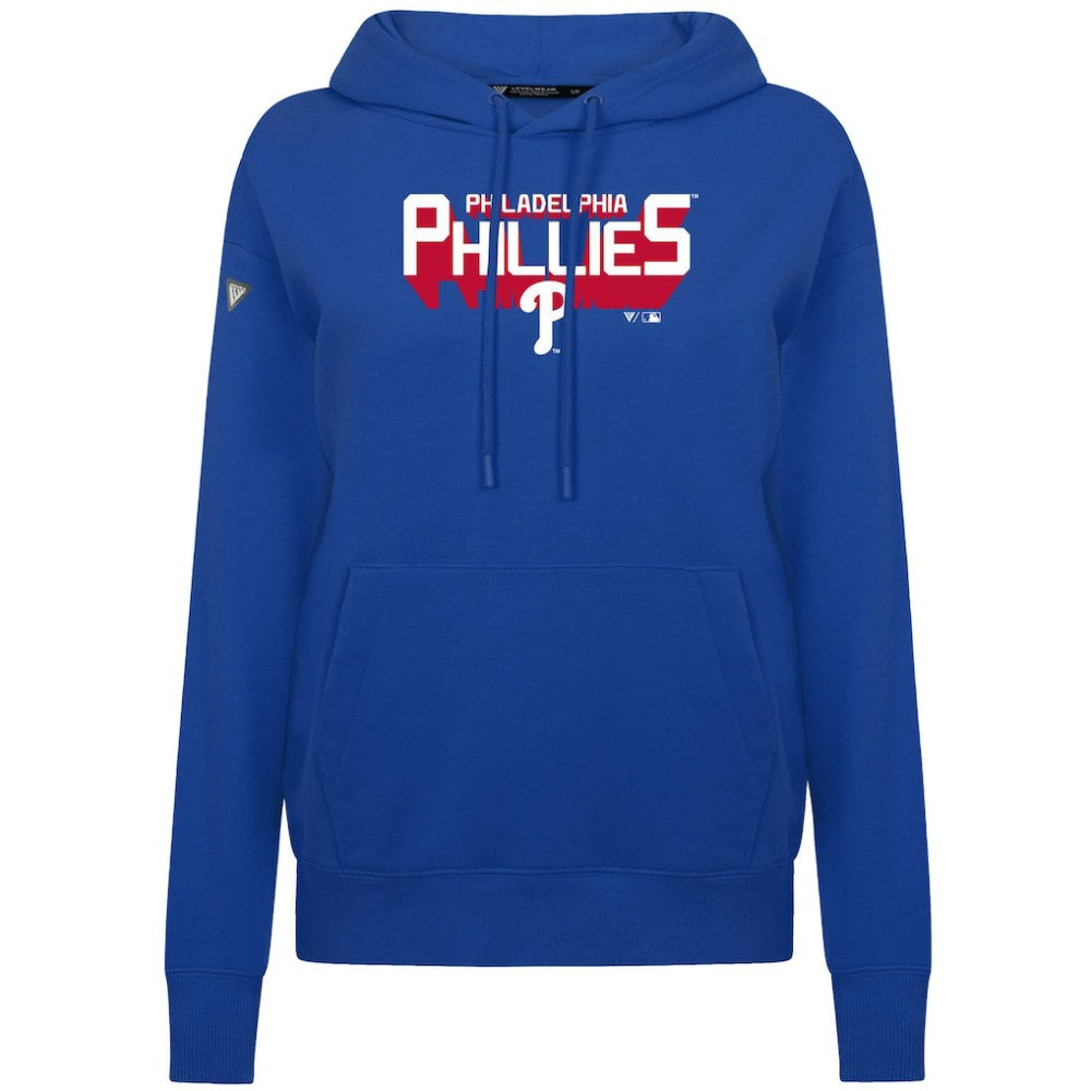 Philadelphia Phillies Levelwear Women's Adorn Retro 3D Pullover Hoodie Royal