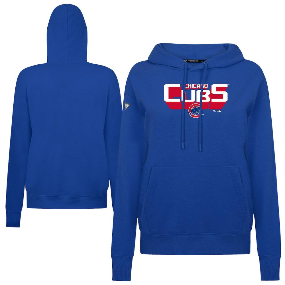 Chicago Cubs Levelwear Women's Adorn Retro 3D Pullover Hoodie Royal