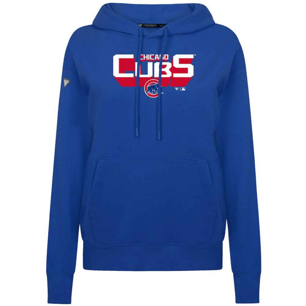 Chicago Cubs Levelwear Women's Adorn Retro 3D Pullover Hoodie Royal